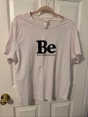 Be Embroidered White Graphic Tee - H&M